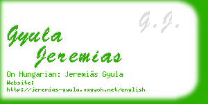 gyula jeremias business card