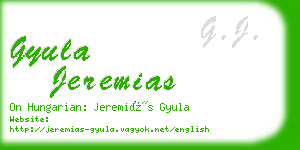 gyula jeremias business card